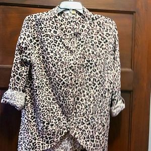 C & C California Leopard Blouse Size L